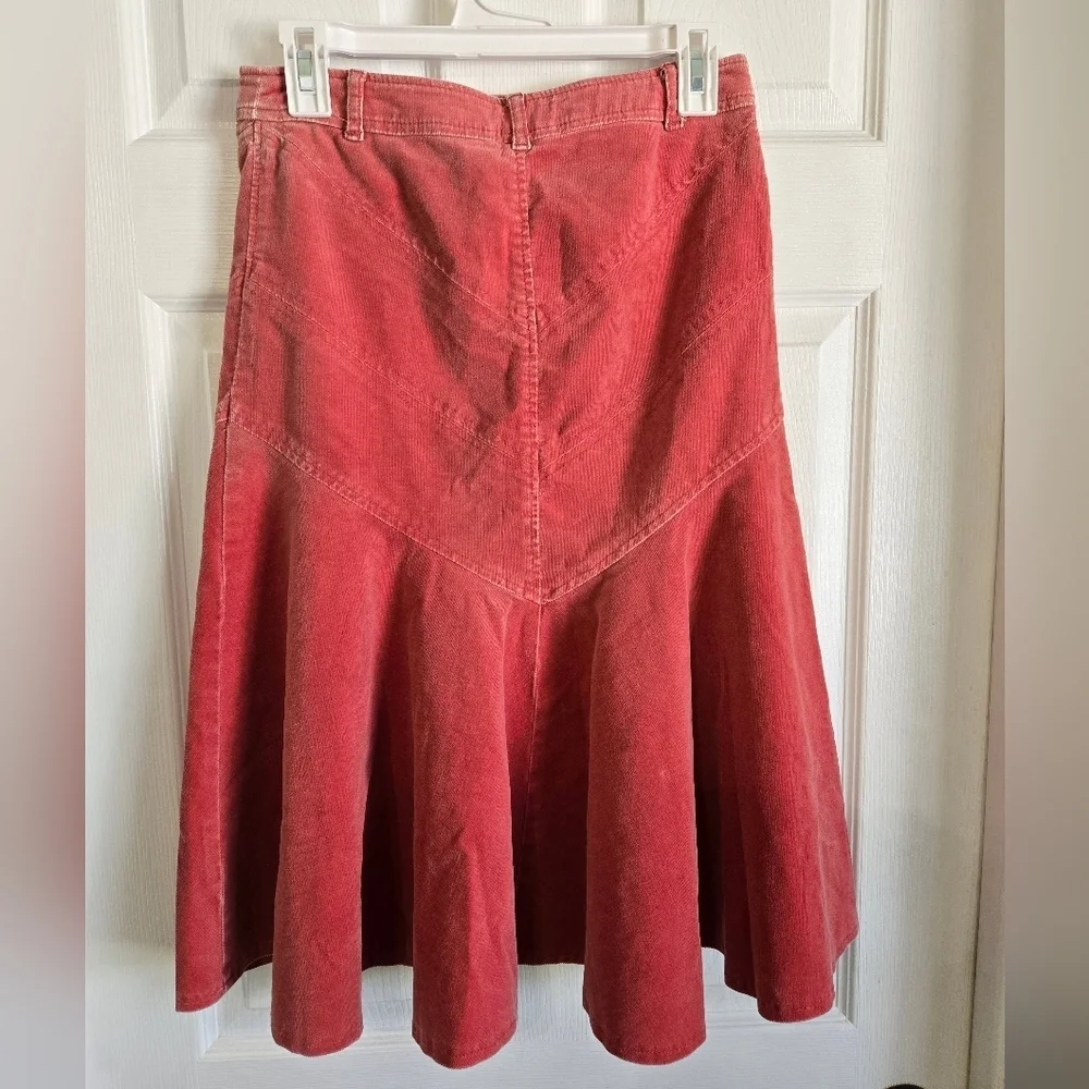 Anthropologie Sitwell Red A-Line Corduroy Skirt